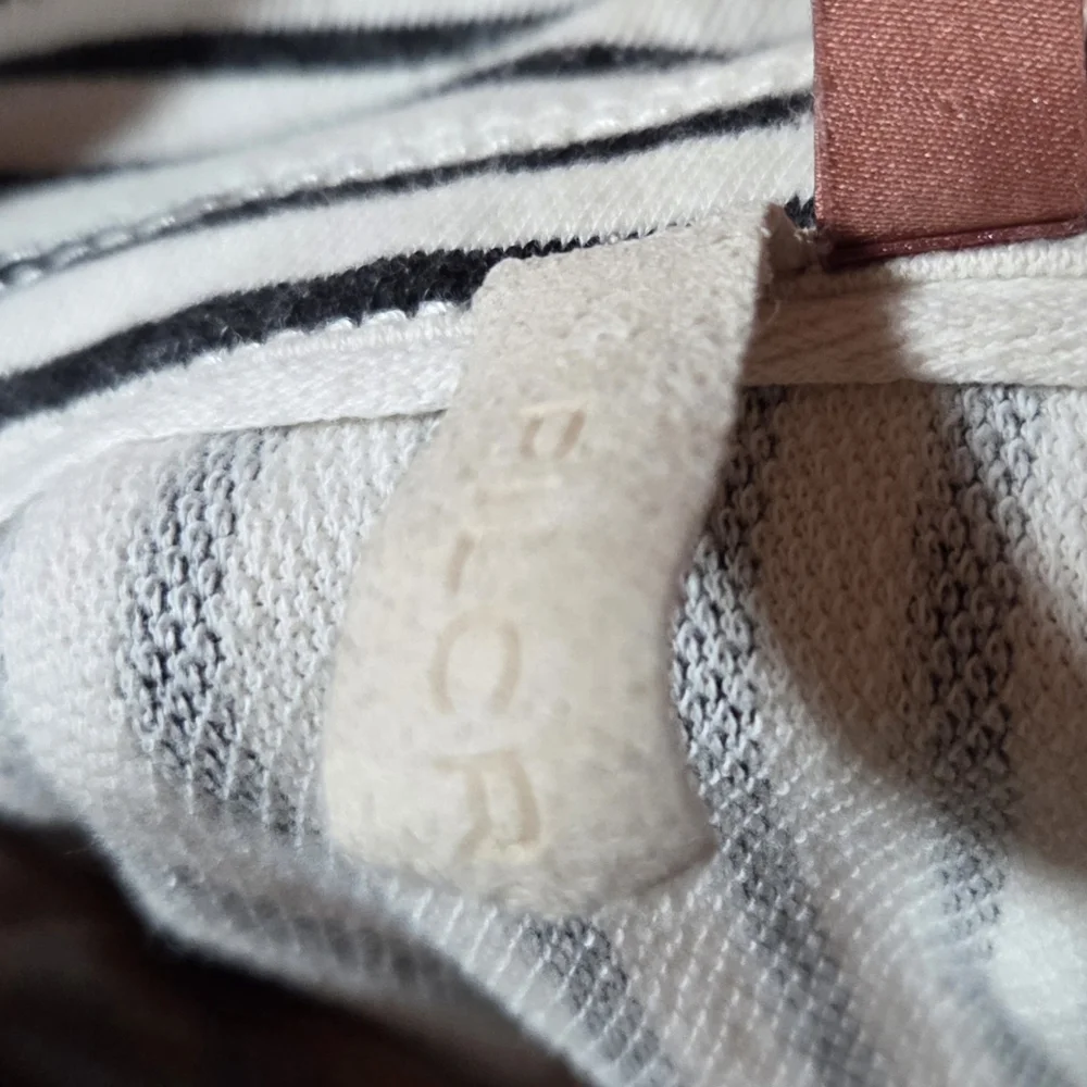 Anthropologie Pilcro Spliced Henley Top Black White Striped Size Small - Picture 6 of 8